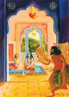 When Banasura saw him, Aniruddha was engaged in playing with Usa.