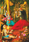 Krishna and Jambavan fought like two opposing vultures.