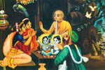 The family priest, Gargamuni, performed the name-giving ceremony when Krsna was one year old.