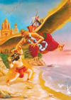 Lord Krsna saw that the trident of the Mura demon was gradually rushing toward His carrier, Garuda.