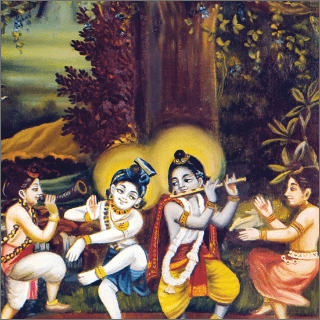 Krsna would praise them, My dear friends, you are dancing and singing very nicely.